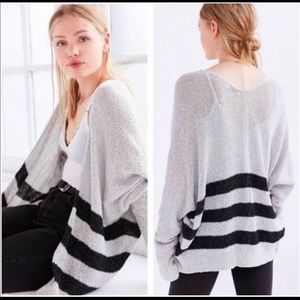 BDG gray and black striped oversized cardigan